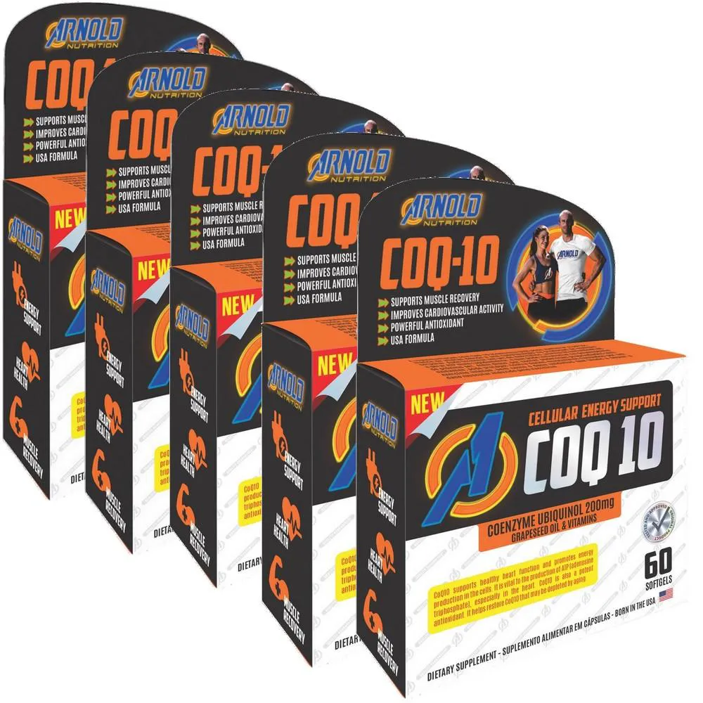 KIT 5X COENZIMA COQ10 UBIQUINOL 200MG 60 SOFTGELS ARNOLD NUTRITION
