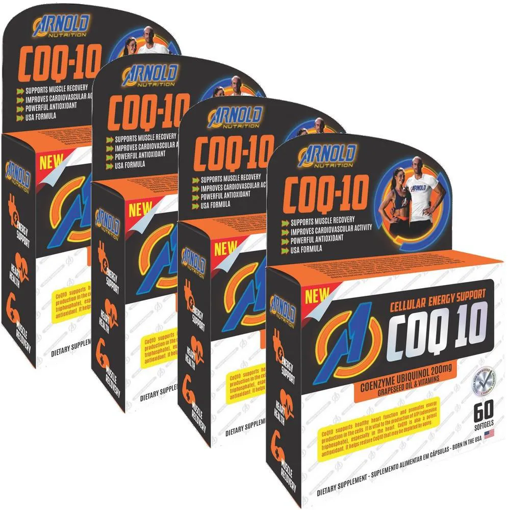 KIT 4X COENZIMA COQ10 UBIQUINOL 200MG 60 SOFTGELS ARNOLD NUTRITION