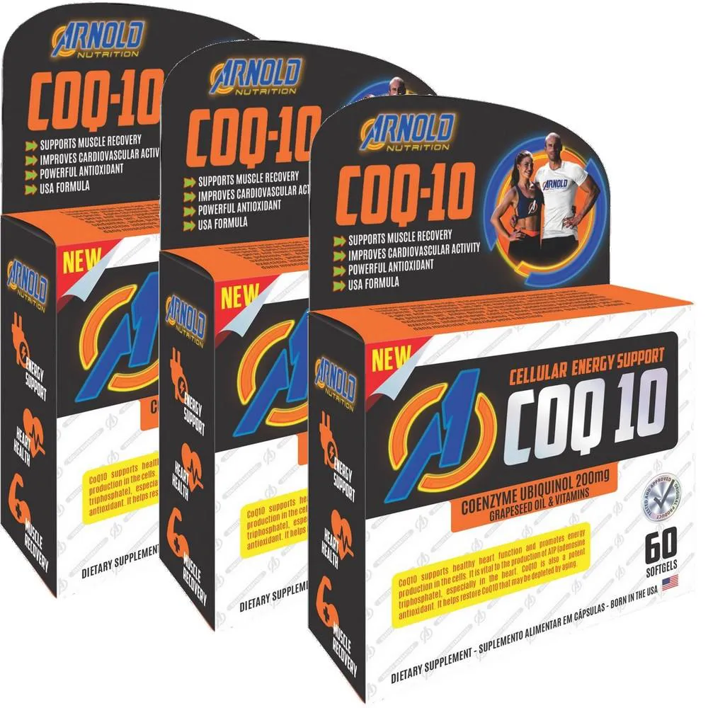 KIT 3X COENZIMA COQ10 UBIQUINOL 200MG 60 SOFTGELS ARNOLD NUTRITION