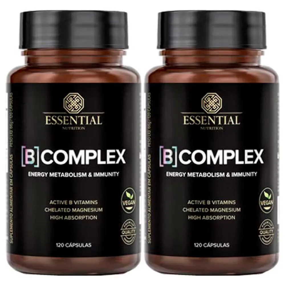 KIT 2X B COMPLEX VITAMINAS DO COMPLEXO B + MAGNéSIO - 120 CAPS CADA ...