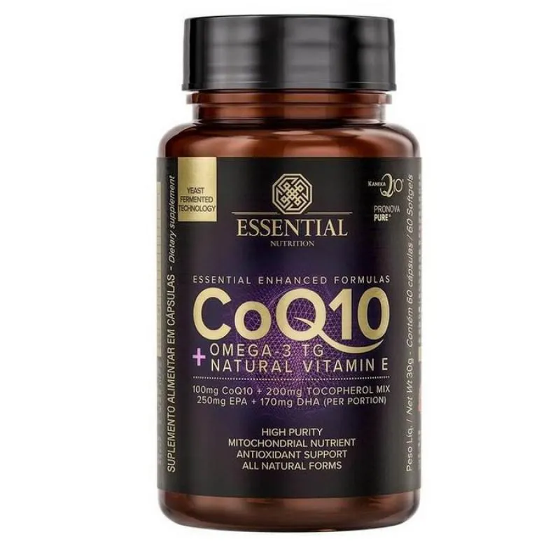 Coenzima Coq10 + Ômega 3 60 Cápsulas Essential Nutrition