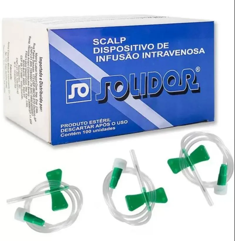 SCALP INTRAVENOSO 21G   COM 10 UNIDADES - SOLIDOR