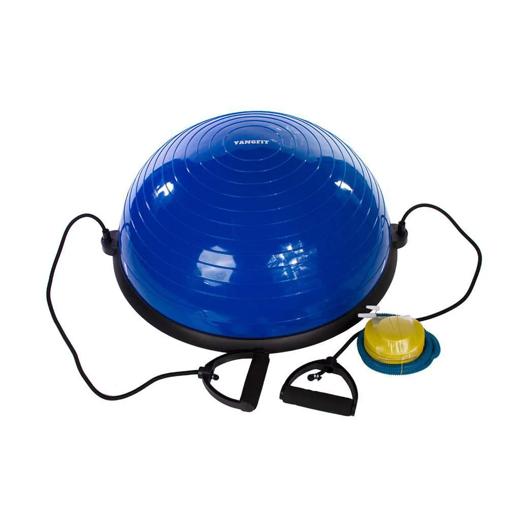 MEIA BOLA BOSU COM ALçAS DE EXTENSãO E BOMBA DE AR YANGFIT