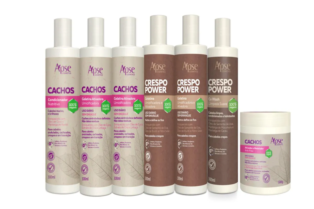KIT CRESPO POWER  E CACHO SOS APSE 100% VEGANO - 7 PRODUTOS