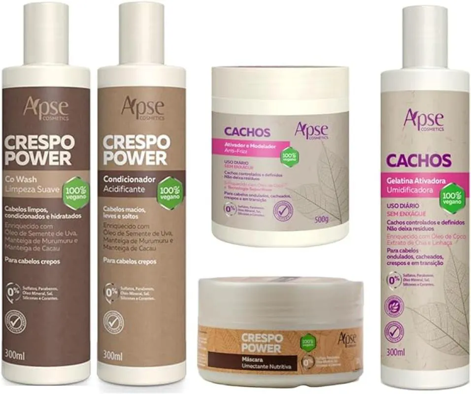 APSE CRESPO CO WASH E CONDIC E MáSC+CACHOS GELAT E ATIVADOR