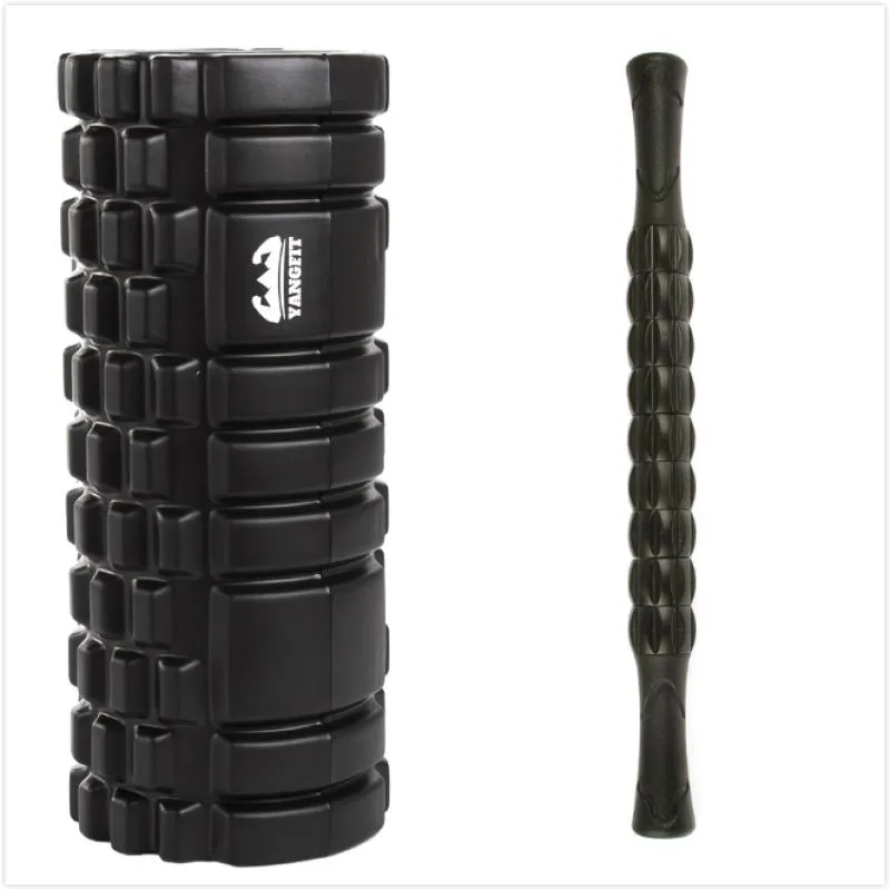 KIT ROLO LIBERAçãO MIOFASCIAL E BASTãO MASSAGEM FOAM ROLLER YANGFIT