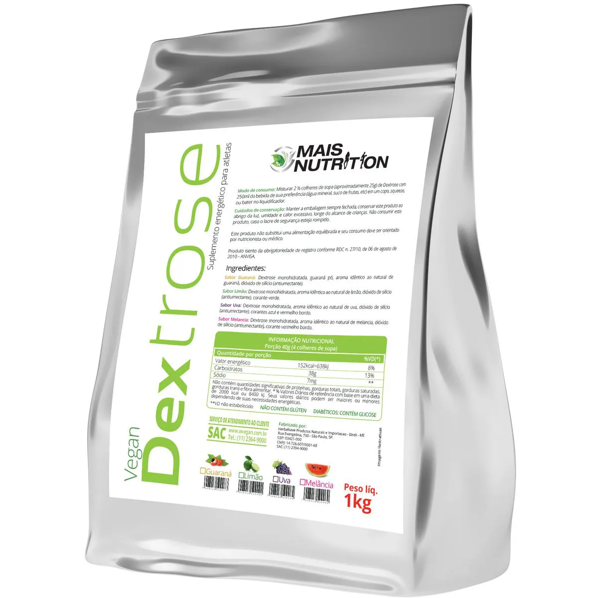 Suplemento Dextrose Moriale Odt Wvegan Limão Vegano 1kg