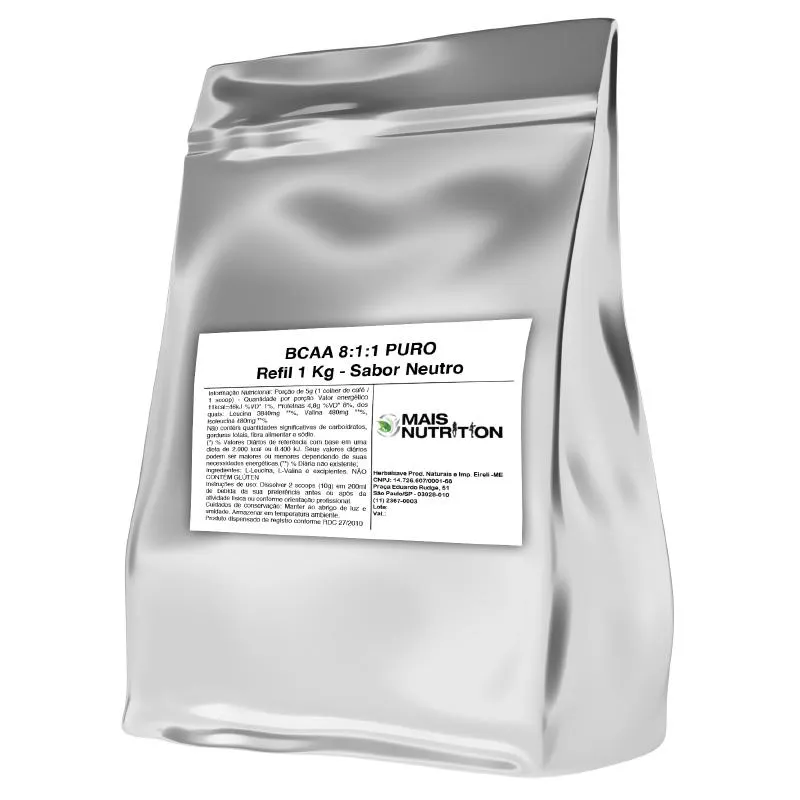 BCAA 8:1:1 VEGAN 1KG EMBALAGEM REFIL WVEGAN VEGANO