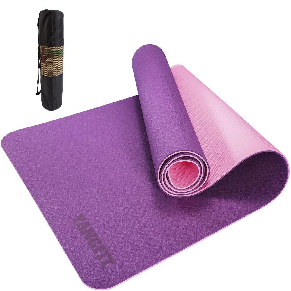 TAPETE YOGA MAT PILATES EXERCíCIOS TPE 6MM COM BOLSA YANGFIT Rosa