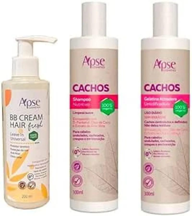 APSE CACHOS SHAMPOO E GELATINA + BB CREAM FRESH