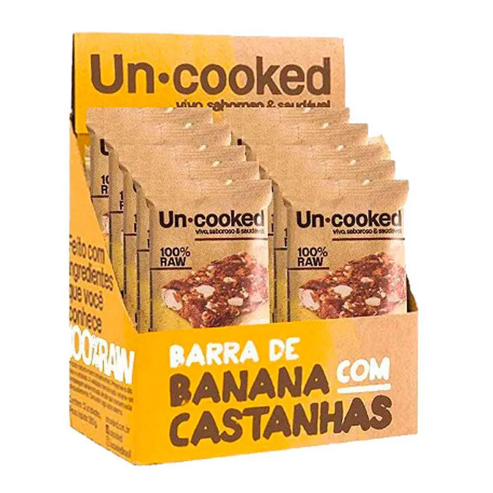 Barra de Proteína Bicho Bom Uncooked Banana com Castanhas 30g 12 unidades