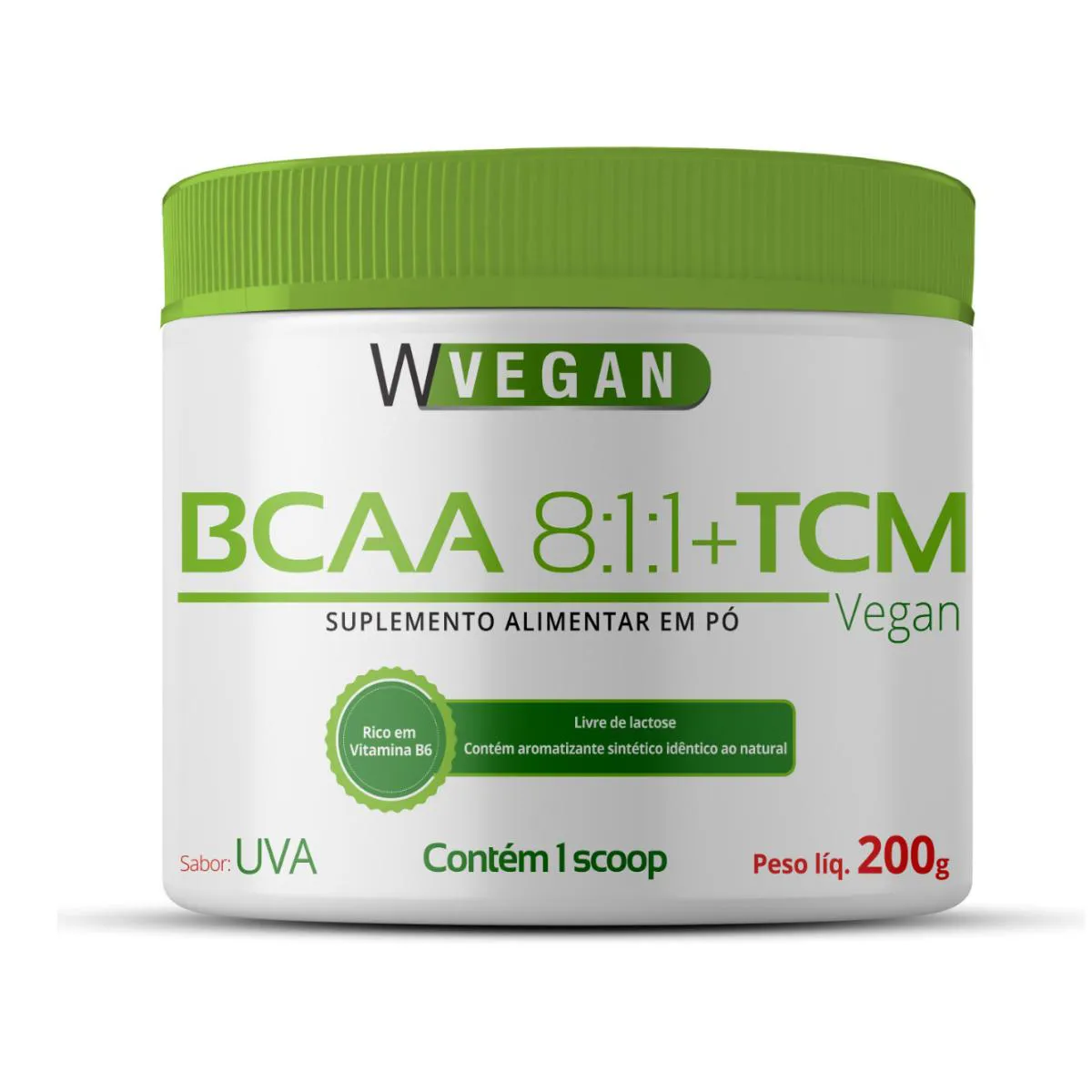 BCAA + TCM 200G SABOR UVA WVEGAN VEGANO