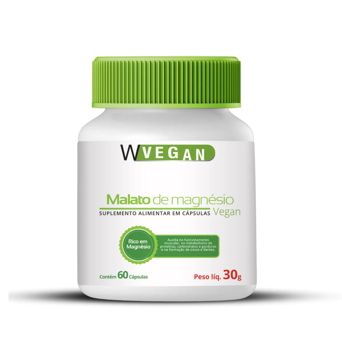 MALATO DE MAGNéSIO 500MG 60 CAPSULAS WVEGAN VEGANO