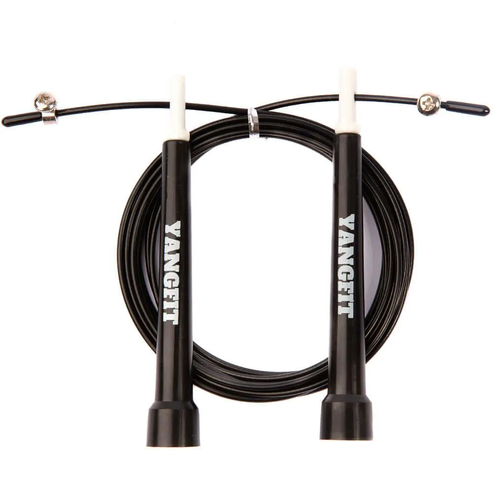 CORDA DE PULAR ROLAMENTO SIMPLES SPEED ROPE AJUSTáVEL YANGFIT Preto