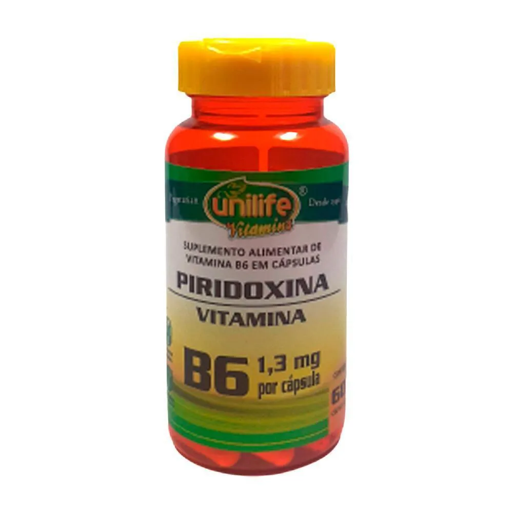 VITAMINA B6 PIRIDOXINA - UNILIFE - 60 CáPSULAS