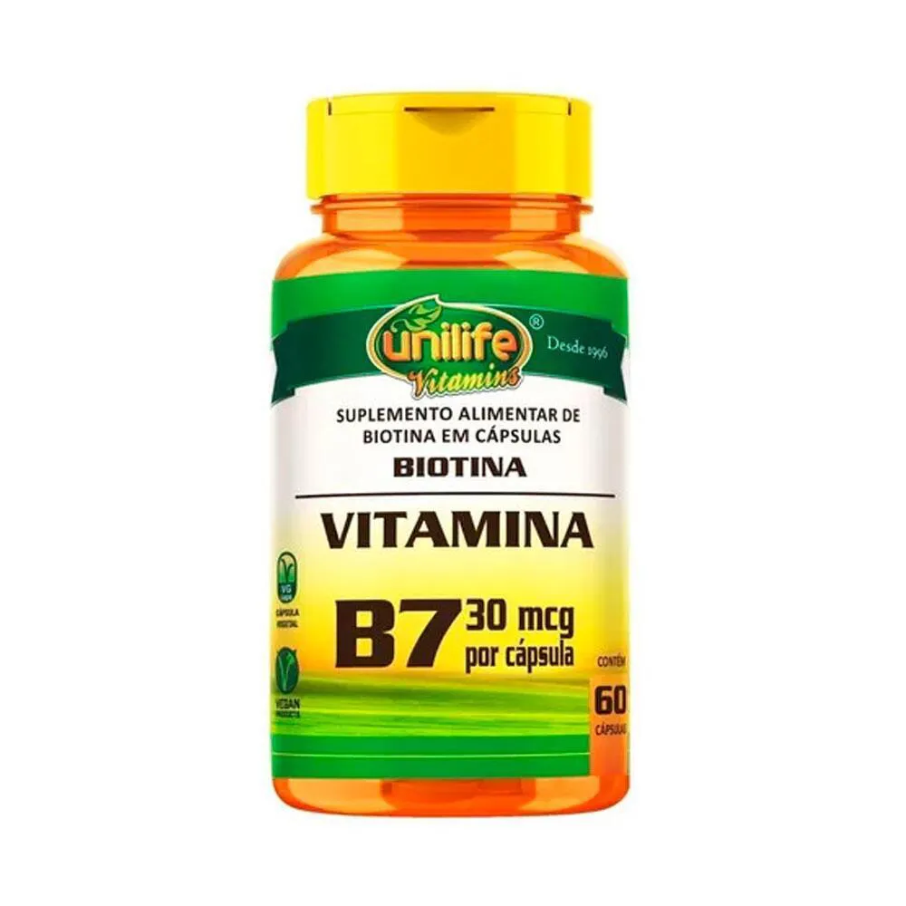 VITAMINA B7 BIOTINA - UNILIFE - 60 CáPSULAS