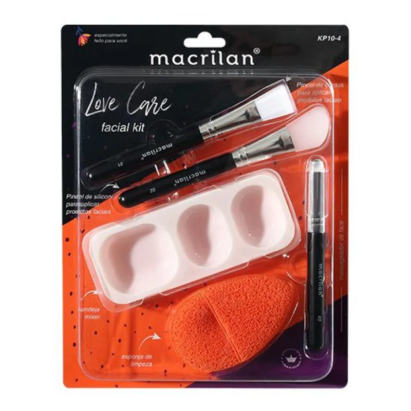KIT PINCéIS LOVE CARE FACIAL - MACRILAN - KP10-4