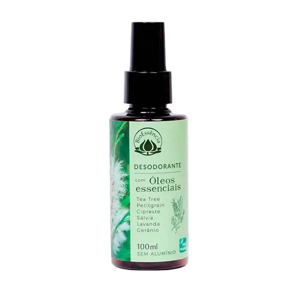 Desodorante Vegano Sem Alumínio Spray BioEssência com Óleos Essenciais 100ml