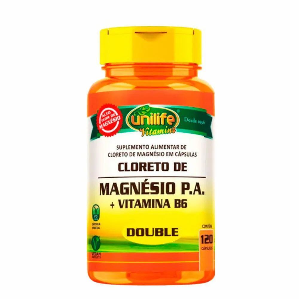 CLORETO DE MAGNéSIO P.A + VITAMINA B6 - UNILIFE - 120 CáPSULAS