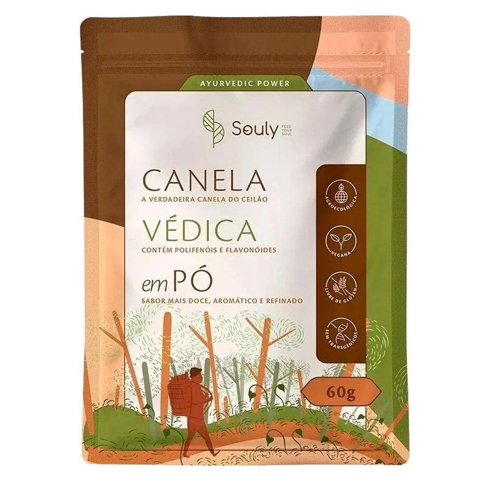 CANELA DE CEILãO VéDICA EM Pó SOULY 60G Unica