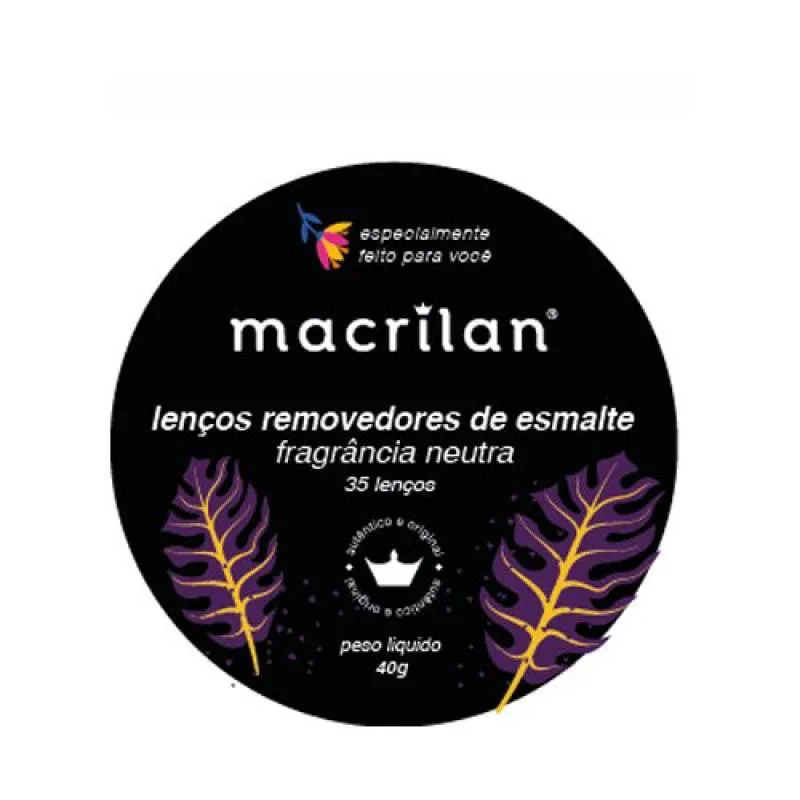 LENçOS REMOVEDORES DE ESMALTE - MACRILAN - RE-01 NEUTRO