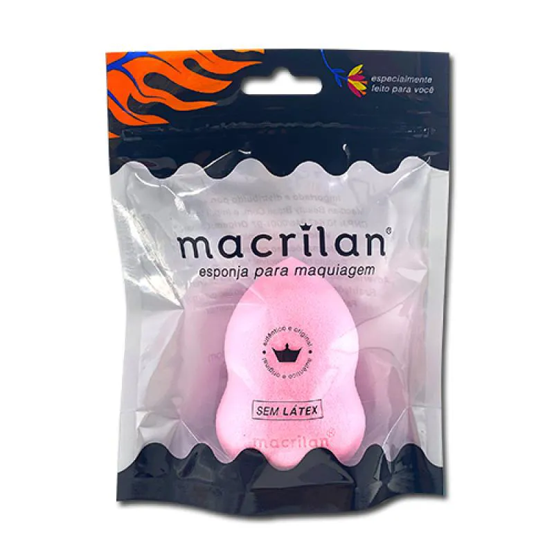 ESPONJA GOTA PARA MAQUIAGEM - MACRILAN - EP08 Rosa Claro
