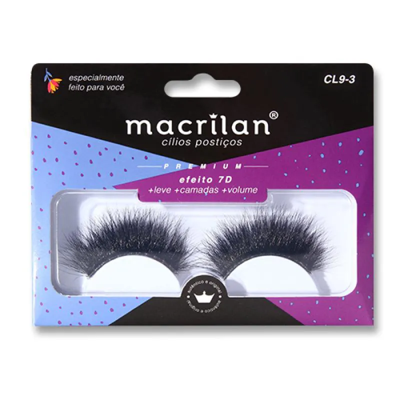CíLIOS POSTIçOS EFEITO 7D SUPER VOLUME - MACRILAN - CL9-3