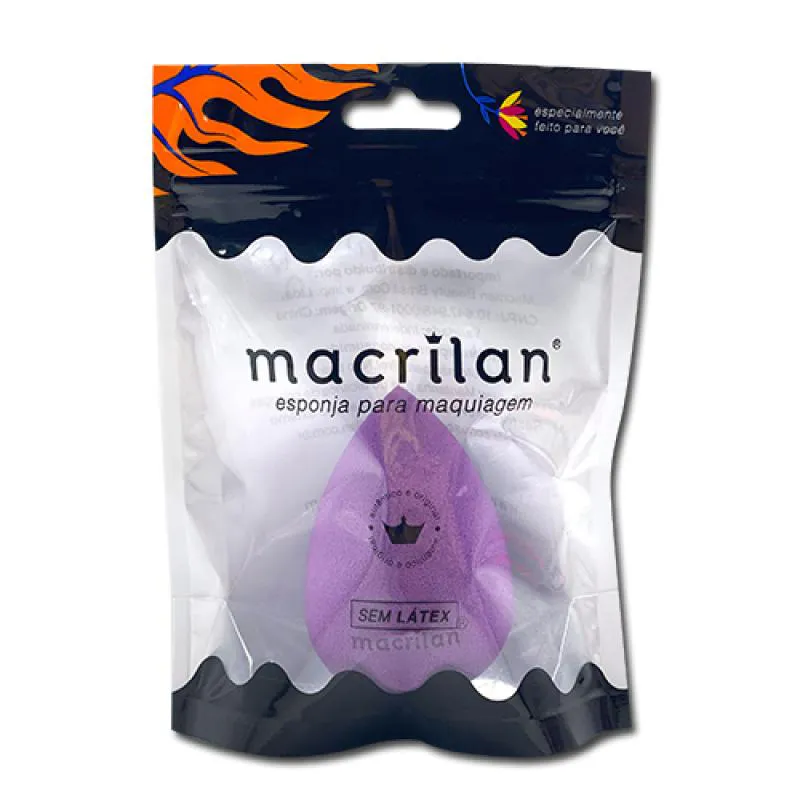 ESPONJA GOTA PARA MAQUIAGEM - MACRILAN - EP09 Roxo