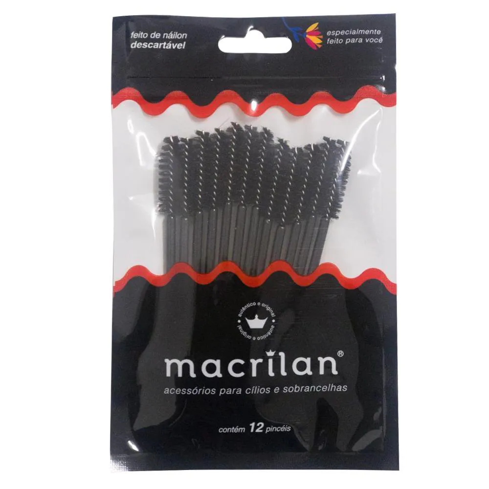 KIT COM 12 PINCéIS PARA CíLIOS/SOBRANCELHAS - MACRILAN - EJ302