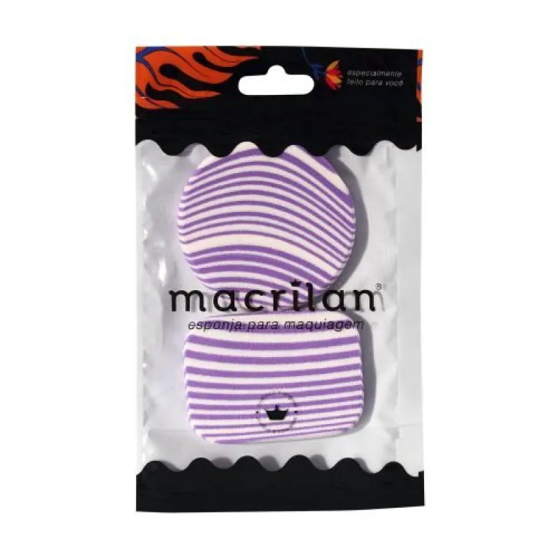 KIT COM 2 ESPONJAS REDONDA E RETANGULAR - MACRILAN - EJ1-1 Roxo