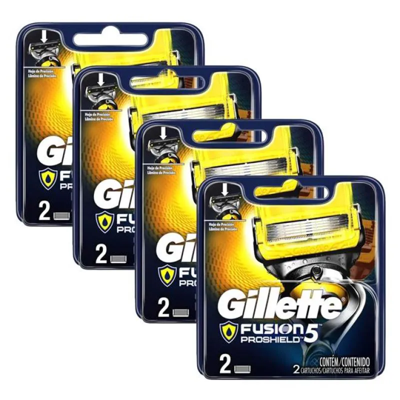 Kit com 4 Cargas Gillette Aparelho de Barbear Fusion Proshield