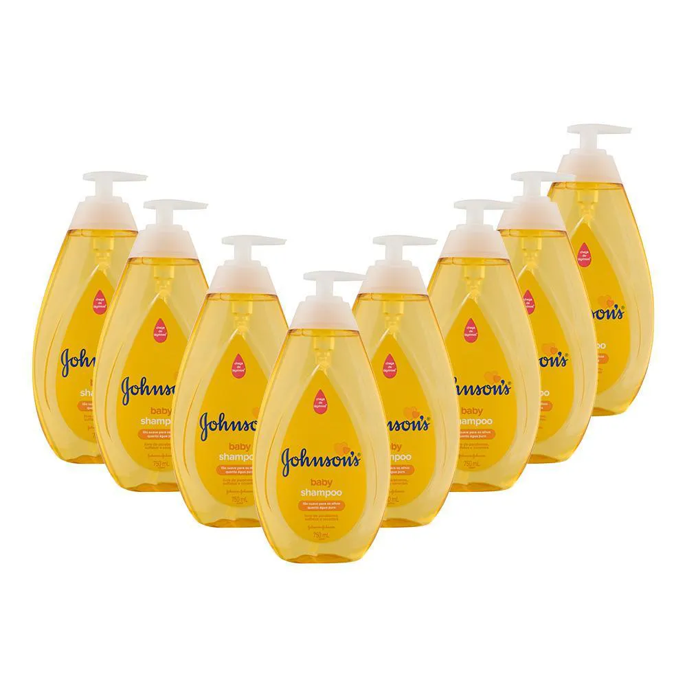 KIT 8 SHAMPOO JOHNSON'S BABY REGULAR 750ML