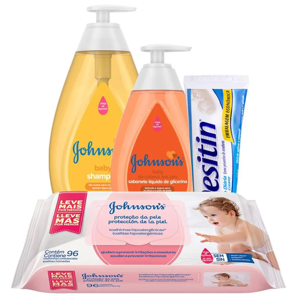 KIT JOHNSONS BABY REGULAR COM 4 UNIDADES