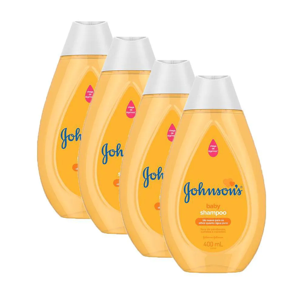 KIT 4 SHAMPOOS JOHNSON'S BABY REGULAR 400ML