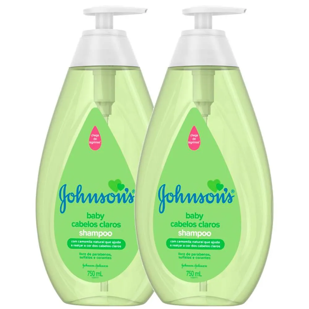 KIT C/ 2 SHAMPOO JOHNSON'S BABY CABELOS CLAROS 750ML