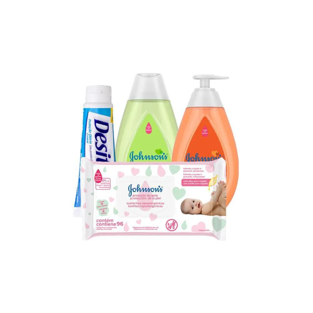 KIT JOHNSONS BABY CABELOS CLAROS COM 4 UNIDADES