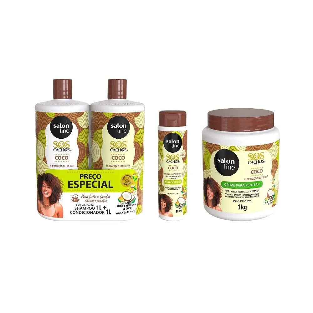 KIT PARA CACHEADAS COM SOS CACHOS COCO SALON LINE