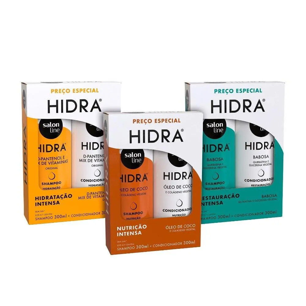 CRONOGRAMA CAPILAR HIDRA BABOSA, ORIGINAL E COCO SALON LINE