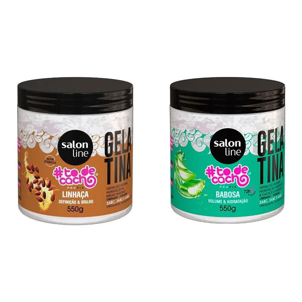 KIT GELATINA BABOSA E GELATINA LINHAçA TODECACHO SALON LINE