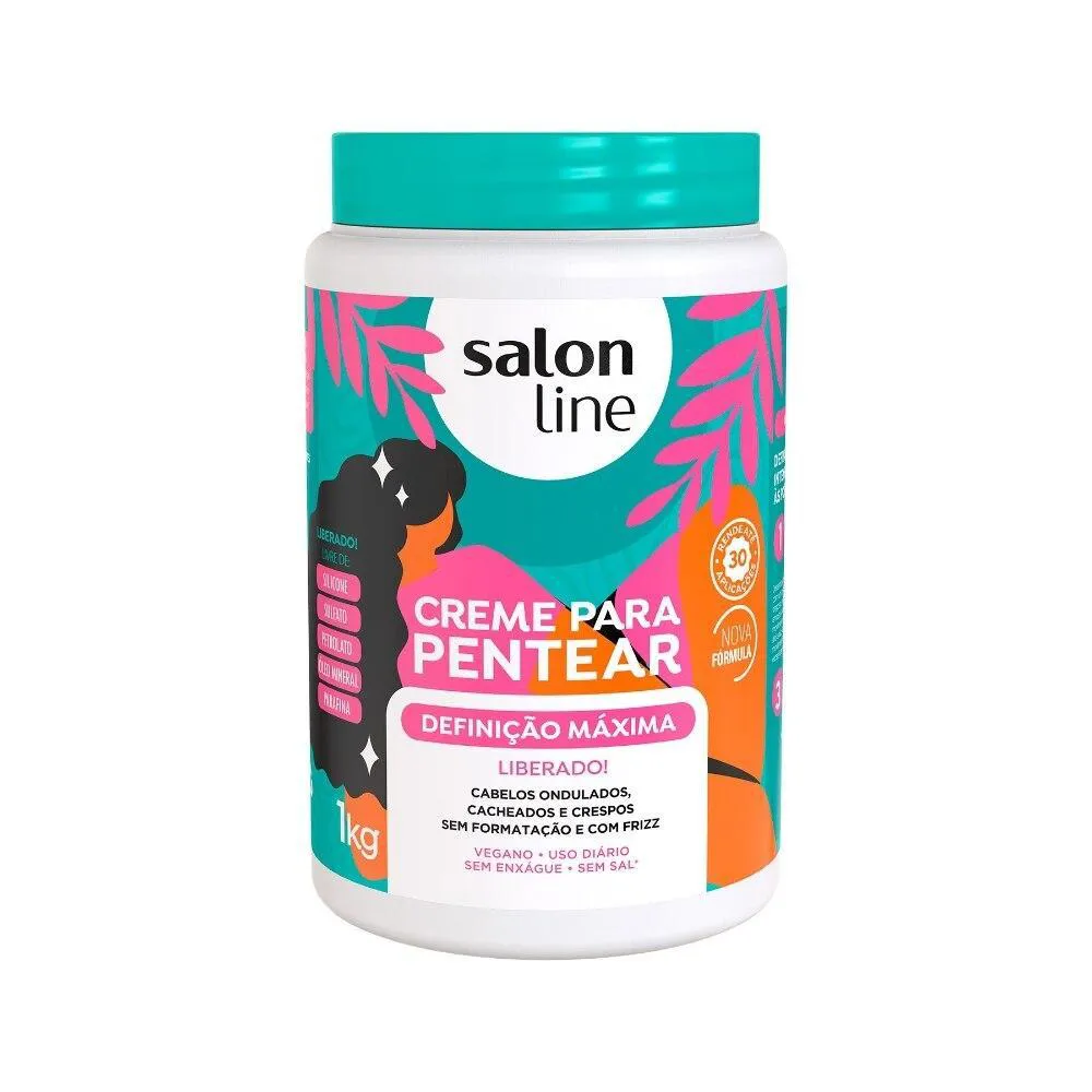SALON LINE, MáSCARA CAPILAR, SOS HIDRATAçãO, CONCENTRADA, CAFé E GLICERINA, VEGANA - CABELOS CACHEADOS E CRESPOS, 1 KG