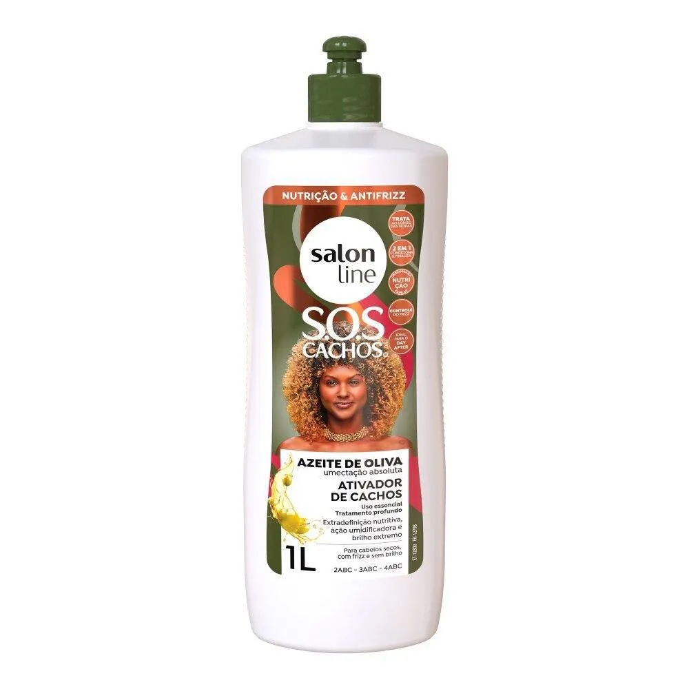 ATIVADOR DE CACHOS SOS CACHOS AZEITE DE OLIVA SALON LINE 1 LITRO