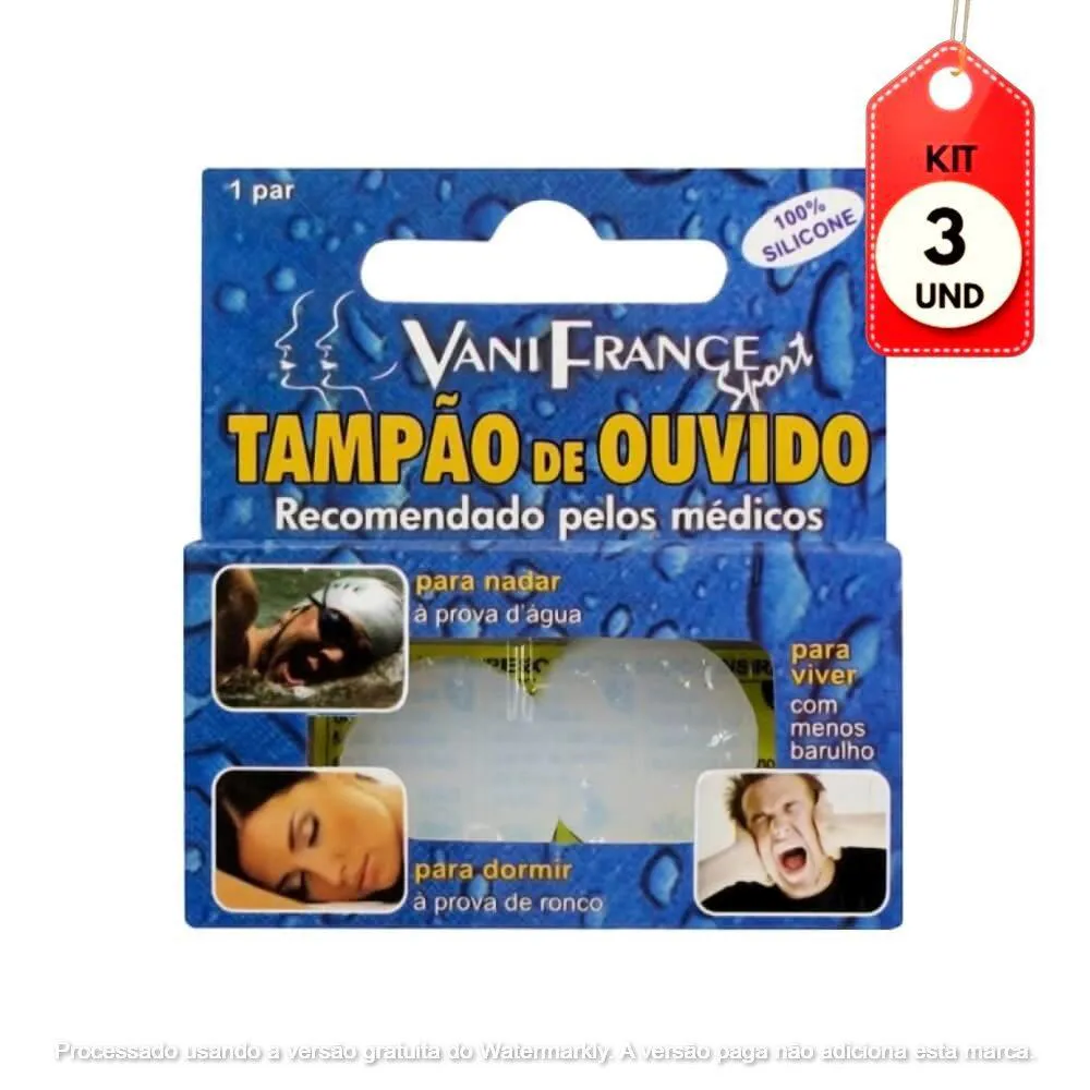 KIT C/03 VANIFRANCE TAMPãO P/ OUVIDO SILICONE C/2