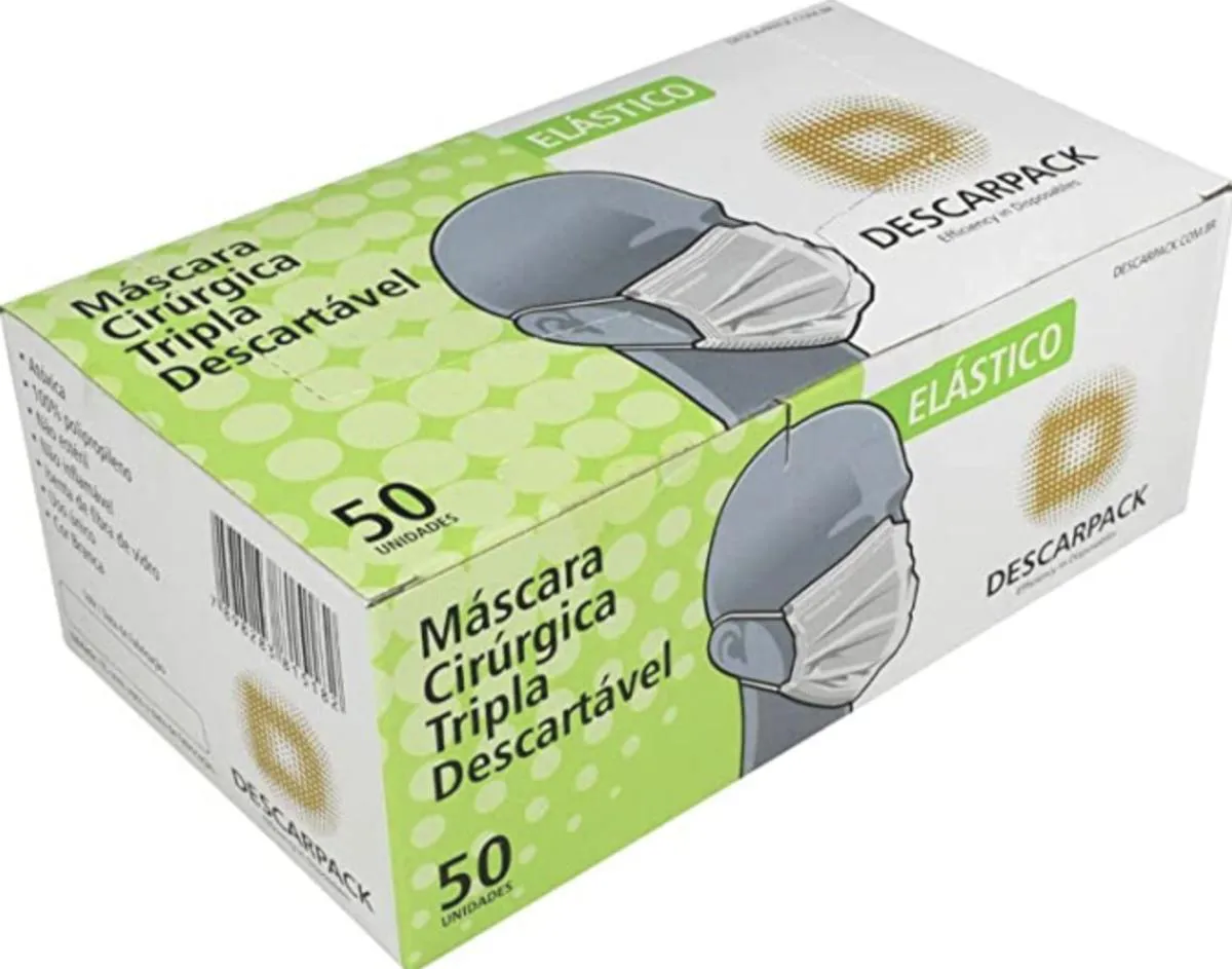 MáSCARA DESCARTáVEL TRIPLA PROTEçãO 50 UNIDADES (50)