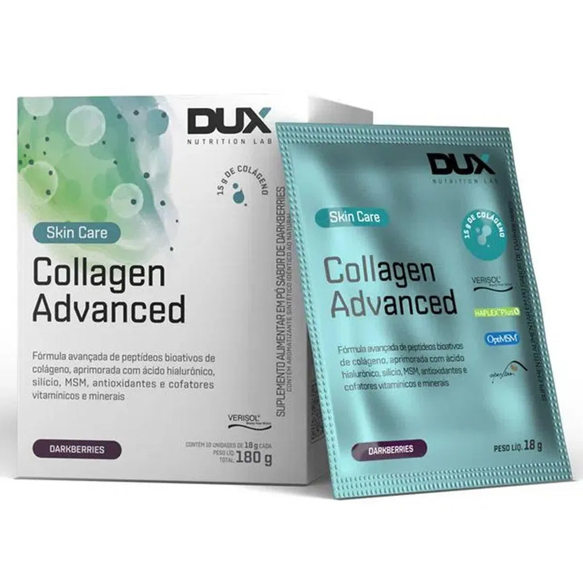 COLLAGEN ADVANCED VERISOL - 10 SACHêS DE 18G DARKBERRIES - DUX NUTRITION