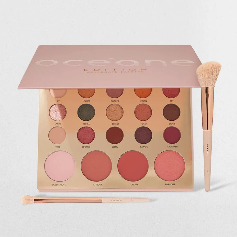 KIT PALETA MULTIFUNCIONAL CELEBRATE + PINCéIS DE MAQUIAGEM (2 PRODUTOS)
