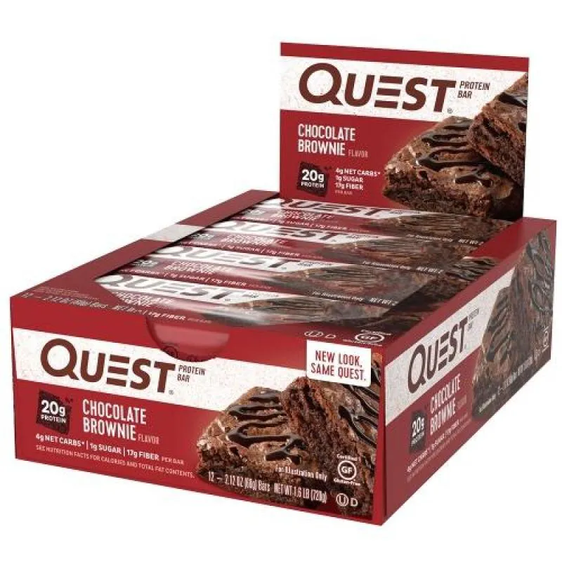 QUEST BAR - 12 UN. 60G - CHOCOLATE BROWNIE - QUEST NUTRITION