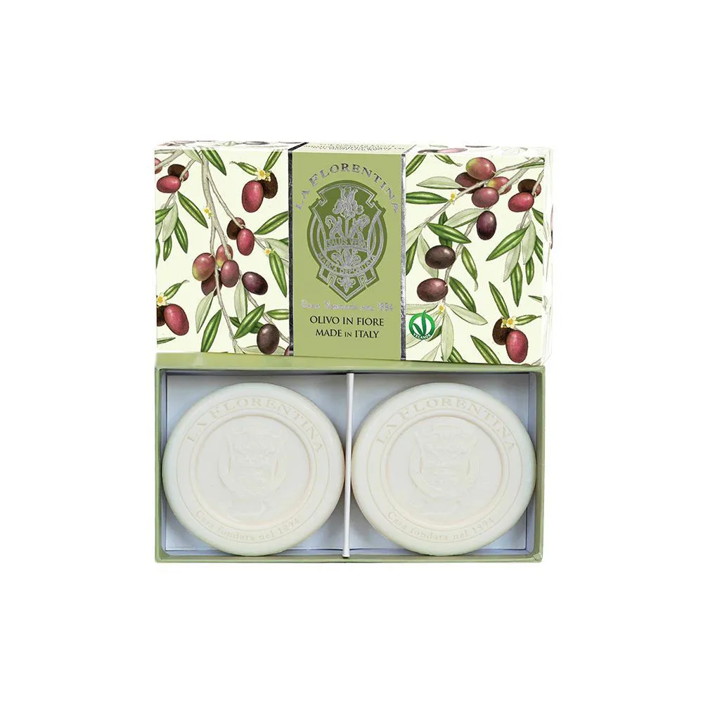 KIT LA FLORENTINA FOLHA DE OLIVEIRA SABONETE EM BARRA  2X115G