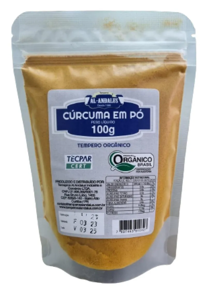 KIT 3X: CúRCUMA EM Pó PURA ORGâNICA AL ANDALUS 100G