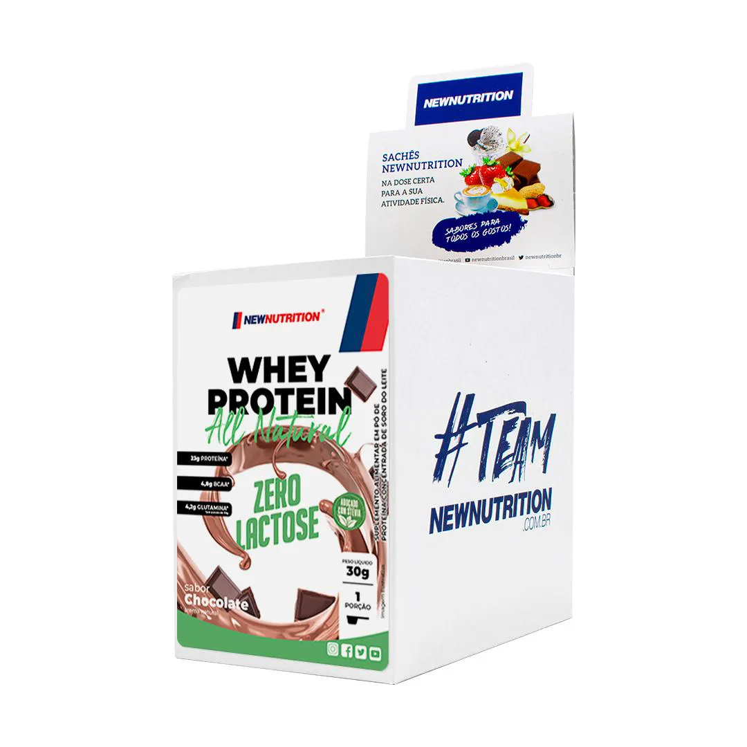 Whey Protein Newnutrition Zero Lactose All Natural Chocolate 30g 10 unidades