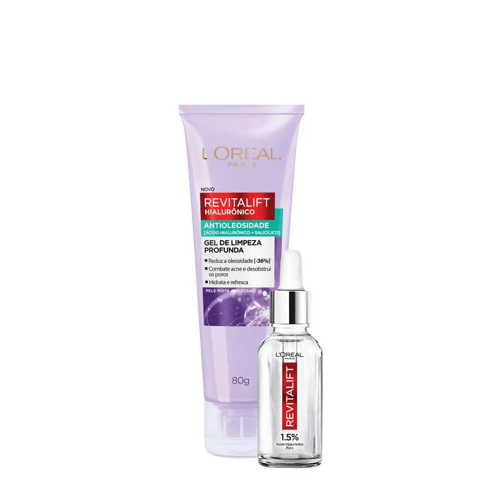 Kit L'Oréal Paris Revitalift Hialurônico Sérum E Gel De Limpeza (2 Produtos)